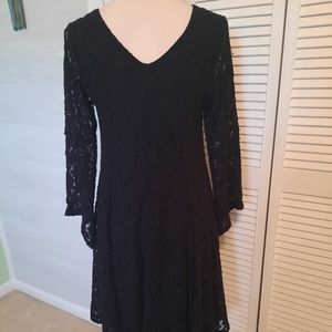 Torrid black lace fit flare dress sz 00 10/12